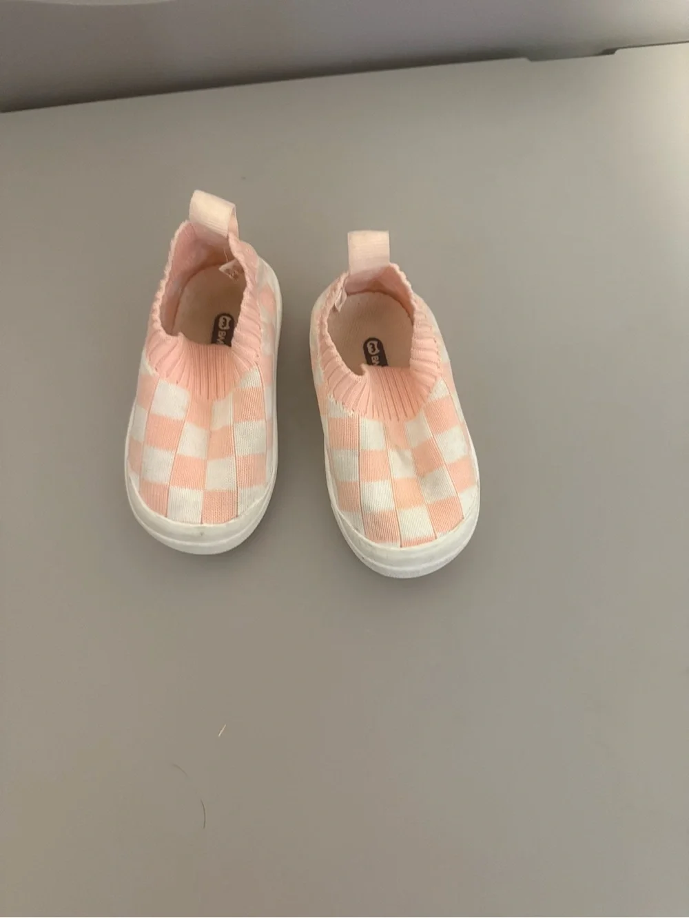 Kids Checker Knit Slip-On Shoes - Pink and White